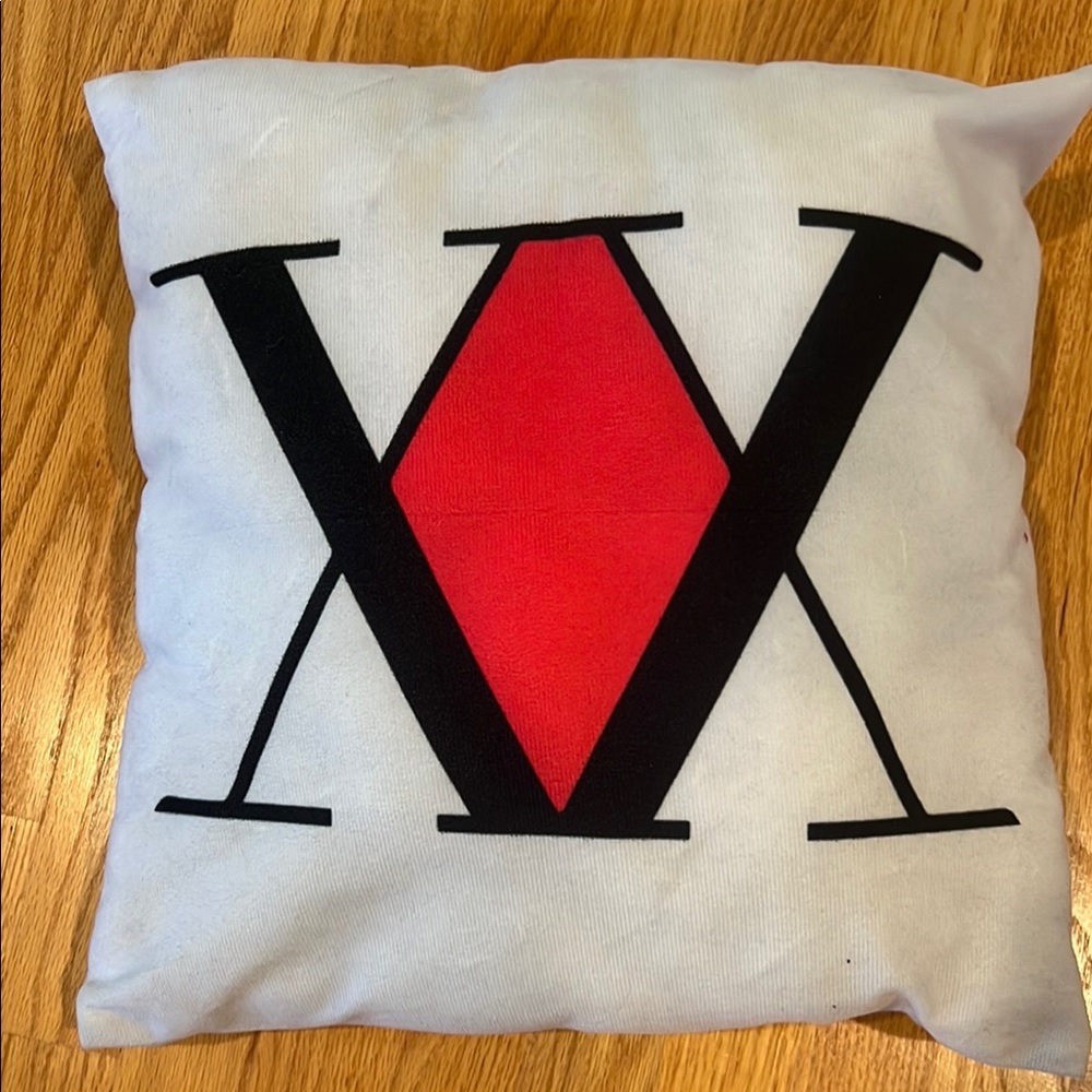 Hunter X Hunter White and Red Graphic Throw Pillow